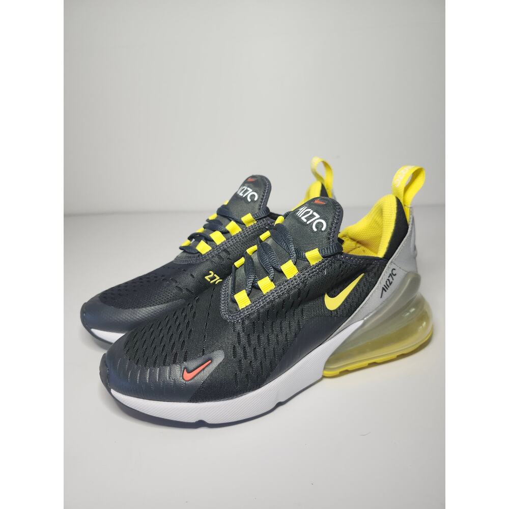 Nike Kids’ Air Max 270 Black Yellow Sz 5.5Y Mesh Athletic Sneaker - Picture 2 of 16